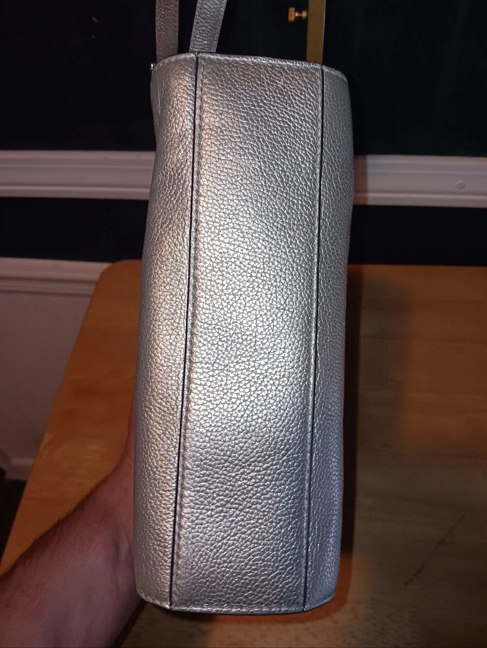 Kate Spade Silver Leather Shouldee Bag